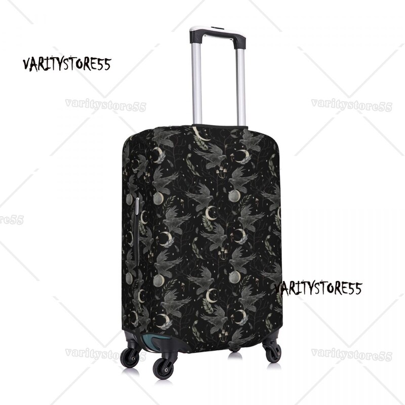 Personalizat Halloween Vrăjitoare Crow Moon Husă pentru bagaje de călătorie Lavabilă pentru valiză Protector pentru 18-32 inch