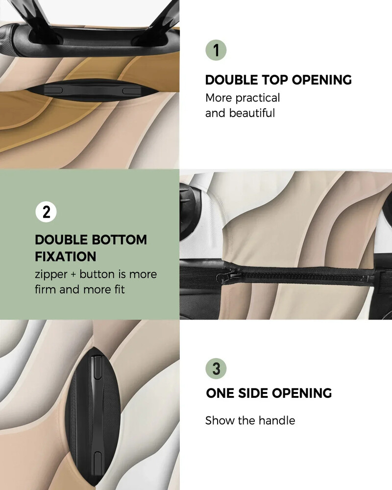 Bež gradijent, moderna geometrijska apstrakcija, navlaka za prtljagu, rastezljiva navlaka za prašinu za putnu torbicu od 18-32 inča