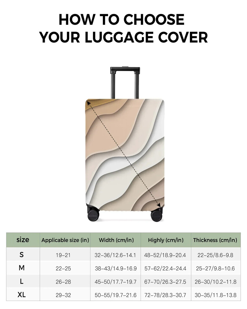 Bež gradijent, moderna geometrijska apstrakcija, navlaka za prtljagu, rastezljiva navlaka za prašinu za putnu torbicu od 18-32 inča
