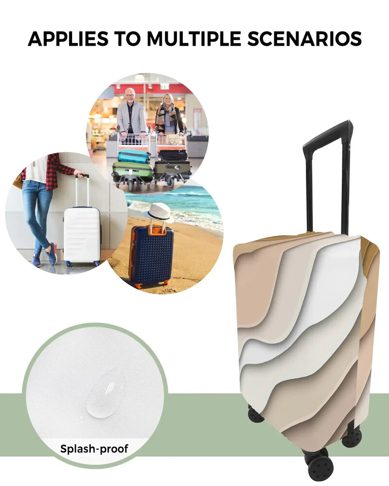 Bež gradijent, moderna geometrijska apstrakcija, navlaka za prtljagu, rastezljiva navlaka za prašinu za putnu torbicu od 18-32 inča