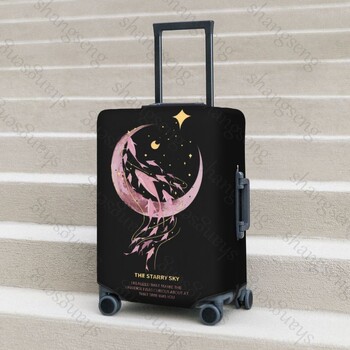 Πίνακας Whale Moon Starry Sky Printed Παχύ κάλυμμα αποσκευών Ελαστικότητα κάλυμμα σκόνης καροτσιού Προστασία βαλίτσας Θήκη βαλίτσας