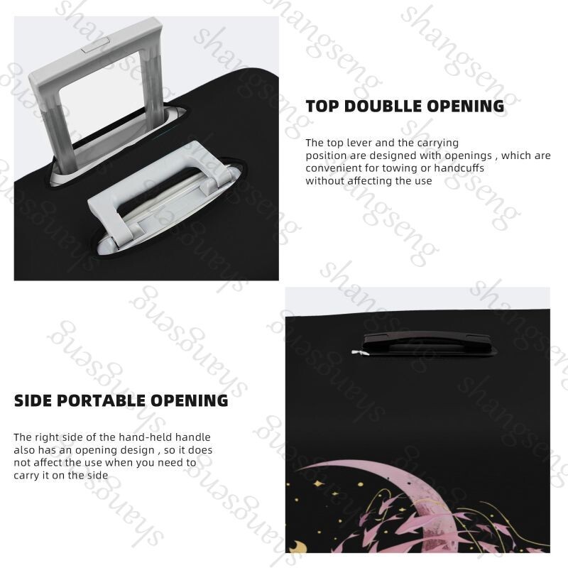 Balena Lună Cer înstelat Pictură imprimată Îngroșare Husă pentru bagaje Elasticitate Cărucior husă de praf Valisă Protecție Valisă