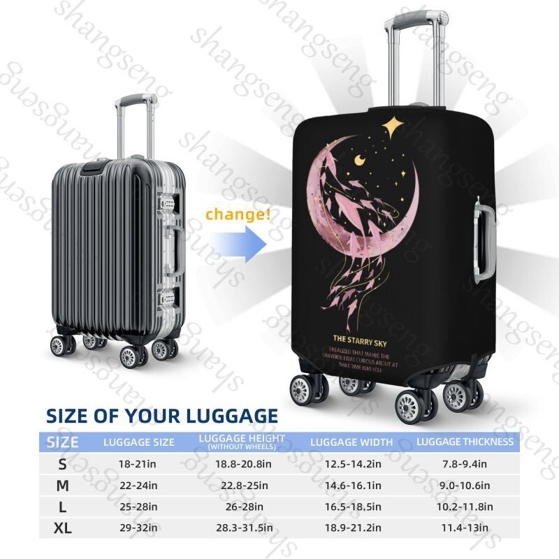 Balena Lună Cer înstelat Pictură imprimată Îngroșare Husă pentru bagaje Elasticitate Cărucior husă de praf Valisă Protecție Valisă