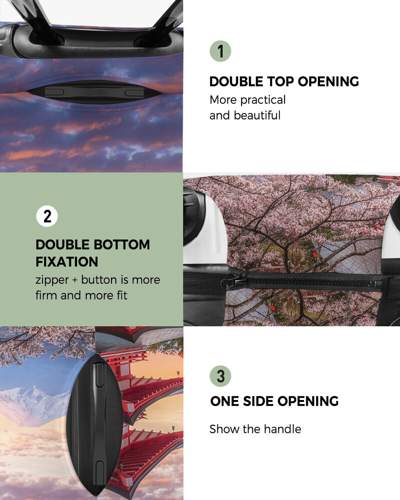 Japāna Mount Fuji Cherry Blossom ceļojumu bagāžas pārsegs Elastīgs bagāžas pārsegs čemodāna futrālis putekļu pārsegs ceļojumu piederumi