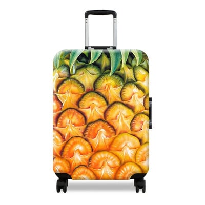 Storas elastingas ananasų geltonos spalvos bagažo apsauginis dėklas, skirtas 18–32 colių lagaminų kelioninių lagaminų vežimėlių krepšių dangčiams