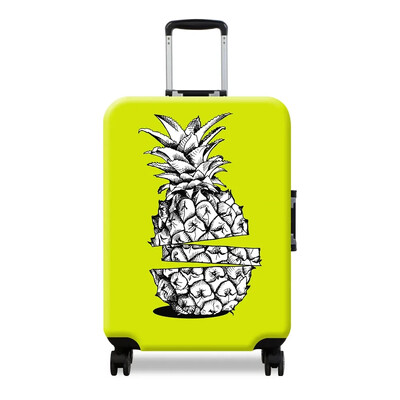 Storas elastingas ananasų geltonos spalvos bagažo apsauginis dėklas, skirtas 18–32 colių lagaminų kelioninių lagaminų vežimėlių krepšių dangčiams