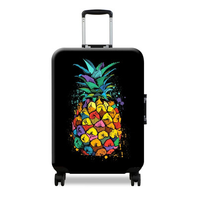 Storas elastingas ananasų geltonos spalvos bagažo apsauginis dėklas, skirtas 18–32 colių lagaminų kelioninių lagaminų vežimėlių krepšių dangčiams