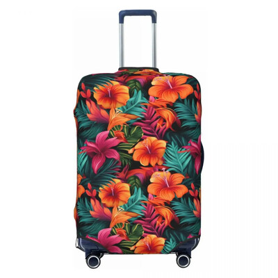 Tropical Vibes Flower Suitcase Cover Ilustrație Forest Fern Holiday Travel Strectch Luggage Supplies Protection
