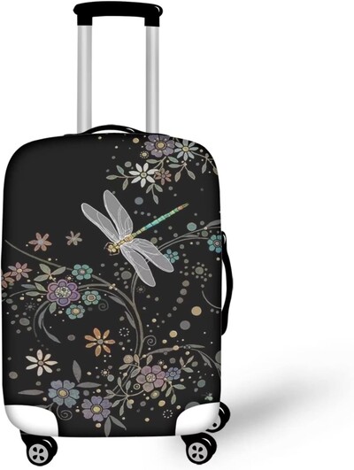 Ziedu spāres kofera pārsegs, netīrumiem necaurlaidīgs bagāžas aizsarguzmava Ceļojumu bagāžas lidostas čemodānu pārsegi der 18-32 collām