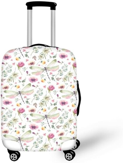 Ziedu spāres kofera pārsegs, netīrumiem necaurlaidīgs bagāžas aizsarguzmava Ceļojumu bagāžas lidostas čemodānu pārsegi der 18-32 collām