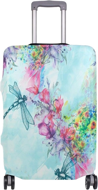 Ziedu spāres kofera pārsegs, netīrumiem necaurlaidīgs bagāžas aizsarguzmava Ceļojumu bagāžas lidostas čemodānu pārsegi der 18-32 collām