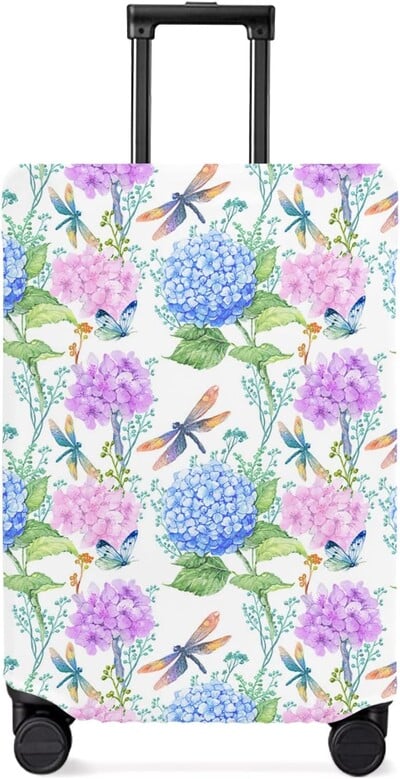 Ziedu spāres kofera pārsegs, netīrumiem necaurlaidīgs bagāžas aizsarguzmava Ceļojumu bagāžas lidostas čemodānu pārsegi der 18-32 collām