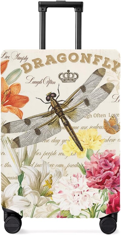 Ziedu spāres kofera pārsegs, netīrumiem necaurlaidīgs bagāžas aizsarguzmava Ceļojumu bagāžas lidostas čemodānu pārsegi der 18-32 collām