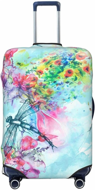 Ziedu spāres kofera pārsegs, netīrumiem necaurlaidīgs bagāžas aizsarguzmava Ceļojumu bagāžas lidostas čemodānu pārsegi der 18-32 collām