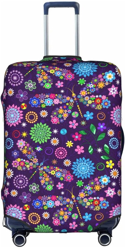 Ziedu spāres kofera pārsegs, netīrumiem necaurlaidīgs bagāžas aizsarguzmava Ceļojumu bagāžas lidostas čemodānu pārsegi der 18-32 collām