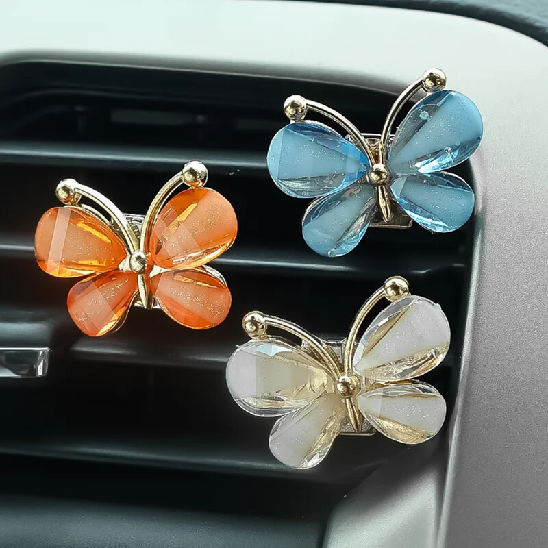 Krāsains Butterfly Car Gaisa Kondicionieris Spraudnis Tauriņu Dekora Ornaments Gaisa Izplūdes Saspraudes Dekorācijas Automašīnas Ornamentu Piederumi