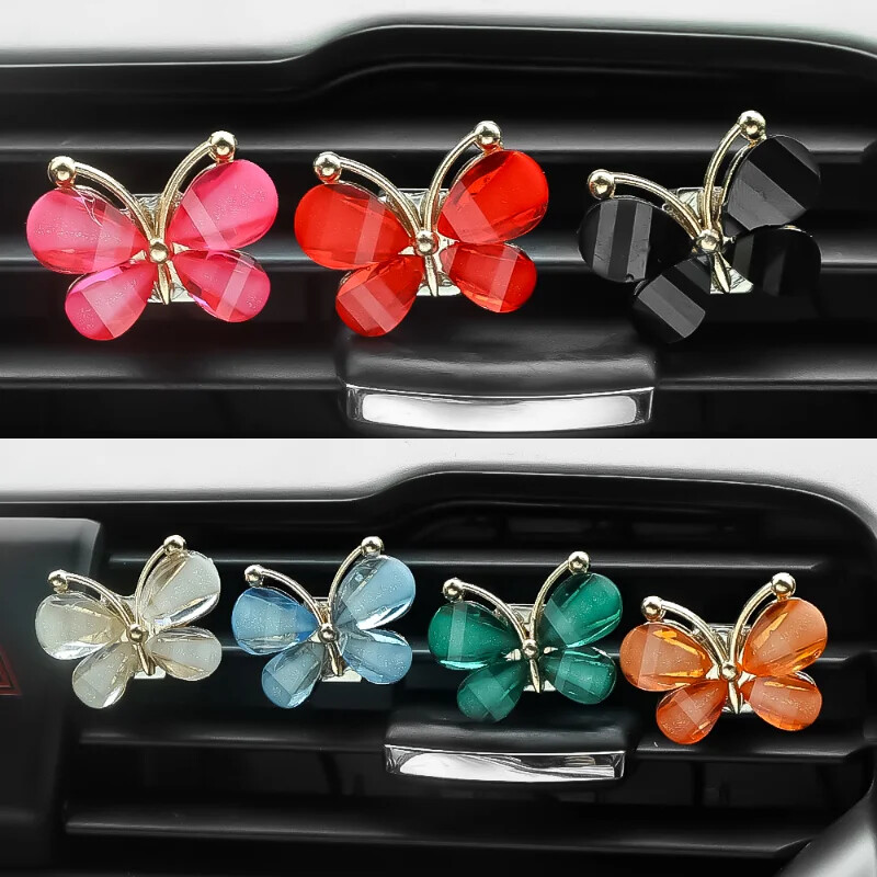 Krāsains Butterfly Car Gaisa Kondicionieris Spraudnis Tauriņu Dekora Ornaments Gaisa Izplūdes Saspraudes Dekorācijas Automašīnas Ornamentu Piederumi