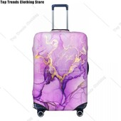 Husă de bagaje cu model de marmură cu textura abstractă violet de lux Husă de protecție pentru valiză drăguță costum pentru 18-32 inch