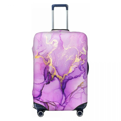 Husă de bagaje cu model de marmură cu textura abstractă violet de lux Husă de protecție pentru valiză drăguță costum pentru 18-32 inch