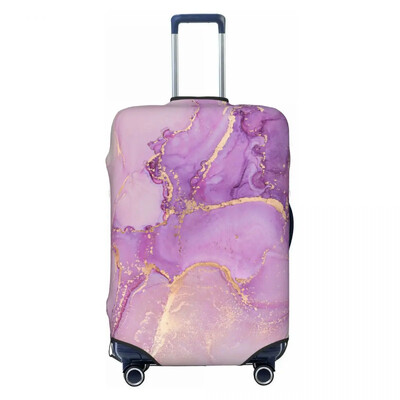 Husă de bagaje cu model de marmură cu textura abstractă violet de lux Husă de protecție pentru valiză drăguță costum pentru 18-32 inch