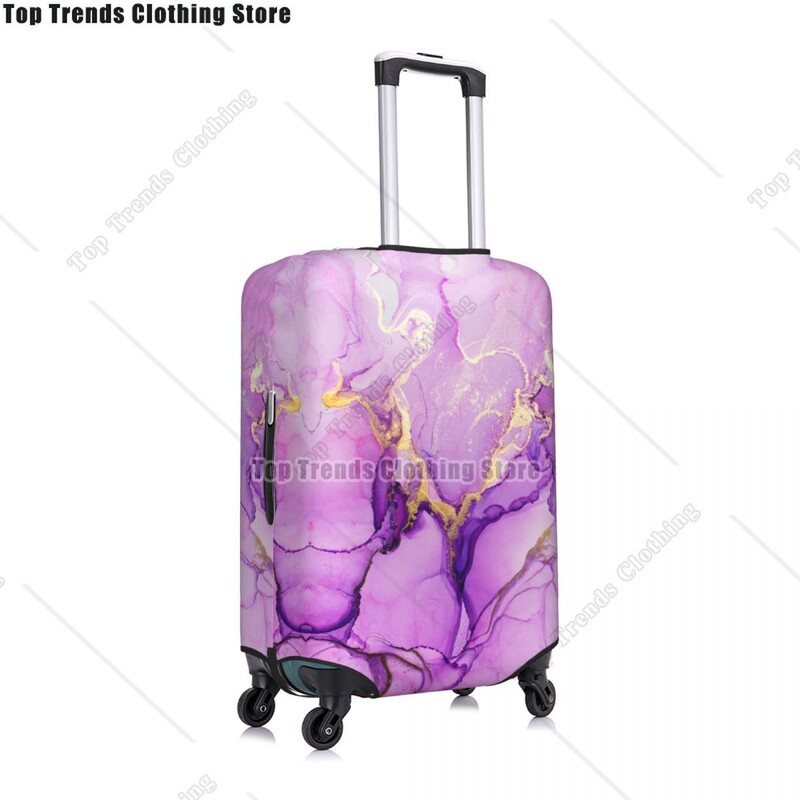 Husă de bagaje cu model de marmură cu textura abstractă violet de lux Husă de protecție pentru valiză drăguță costum pentru 18-32 inch