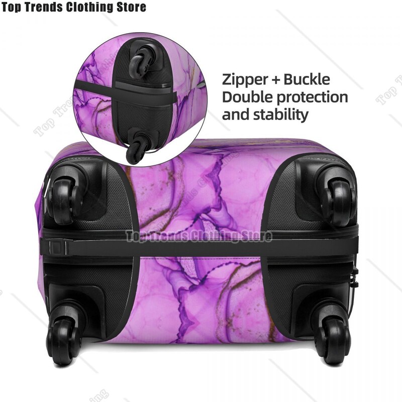 Husă de bagaje cu model de marmură cu textura abstractă violet de lux Husă de protecție pentru valiză drăguță costum pentru 18-32 inch