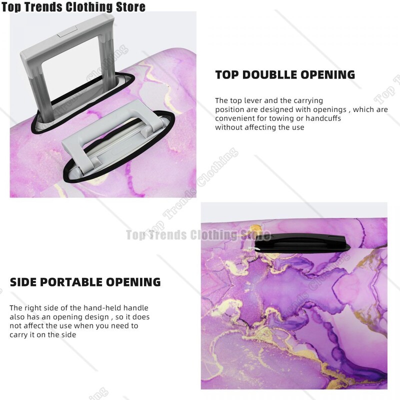 Husă de bagaje cu model de marmură cu textura abstractă violet de lux Husă de protecție pentru valiză drăguță costum pentru 18-32 inch