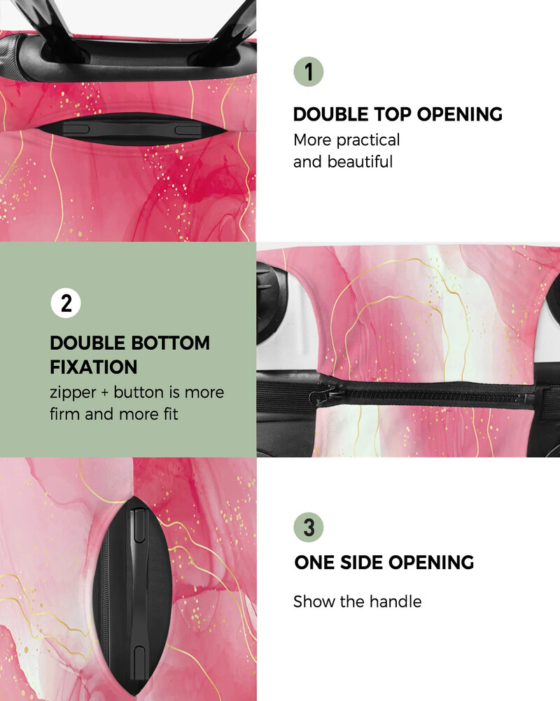 Husa de bagaje cu gradient roșu de marmură Protector de valiză întinsă Husă de praf pentru bagaje pentru valiză de călătorie de 18-32 inchi