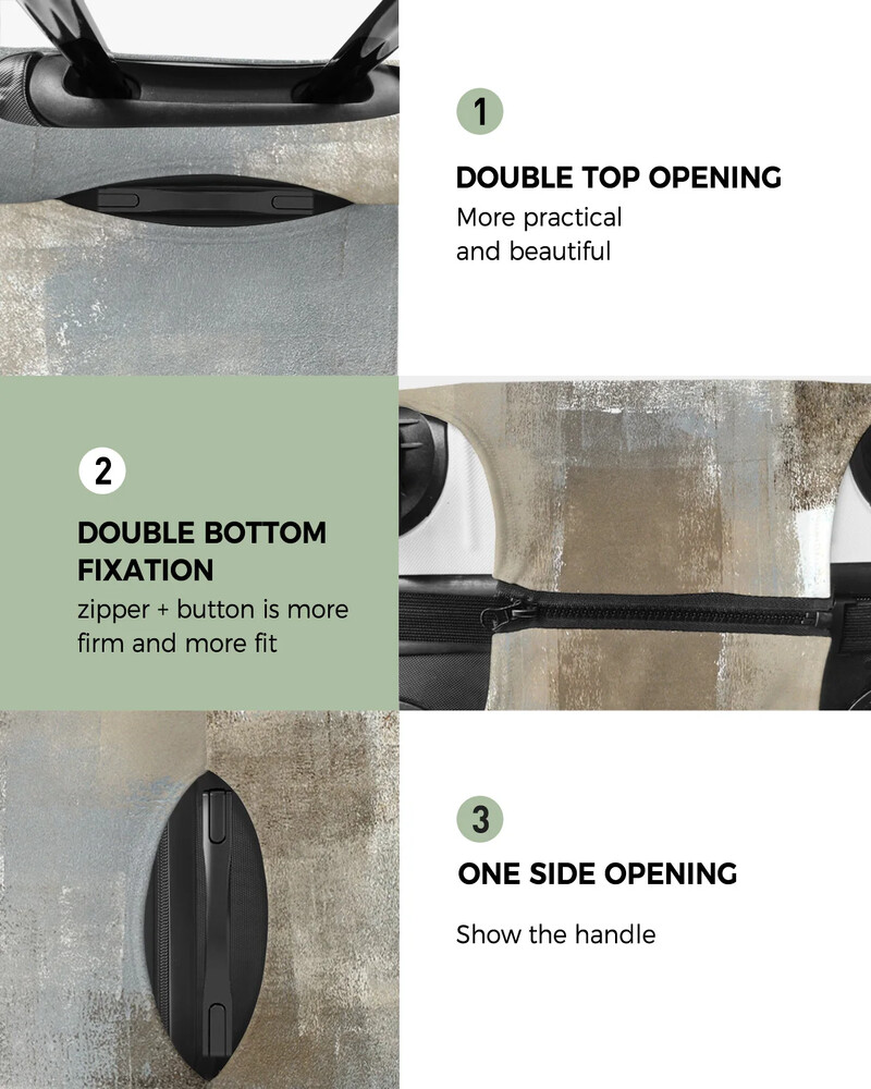 Taupe Husă pentru bagaje cu artă abstractă modernă Protector pentru valiză pentru bagaje Husă pentru praf pentru valiză de călătorie de 18-32 inch