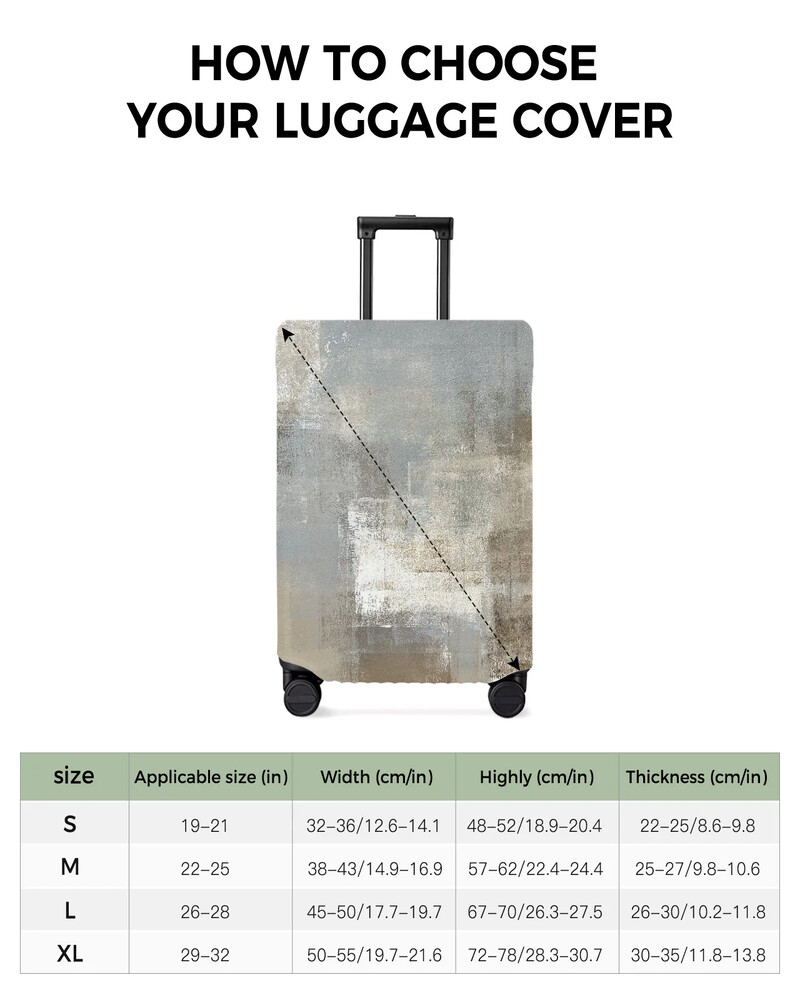Taupe Husă pentru bagaje cu artă abstractă modernă Protector pentru valiză pentru bagaje Husă pentru praf pentru valiză de călătorie de 18-32 inch