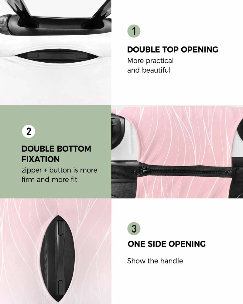 Roz Linie Gradient Textura Stretch Valisă Protector Bagaj Praf Husă pentru călătorii 18-32 inch