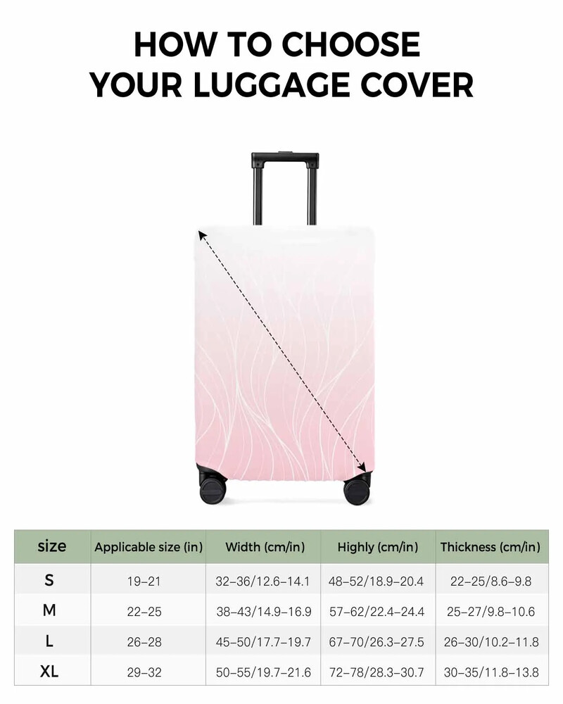 Roz Linie Gradient Textura Stretch Valisă Protector Bagaj Praf Husă pentru călătorii 18-32 inch