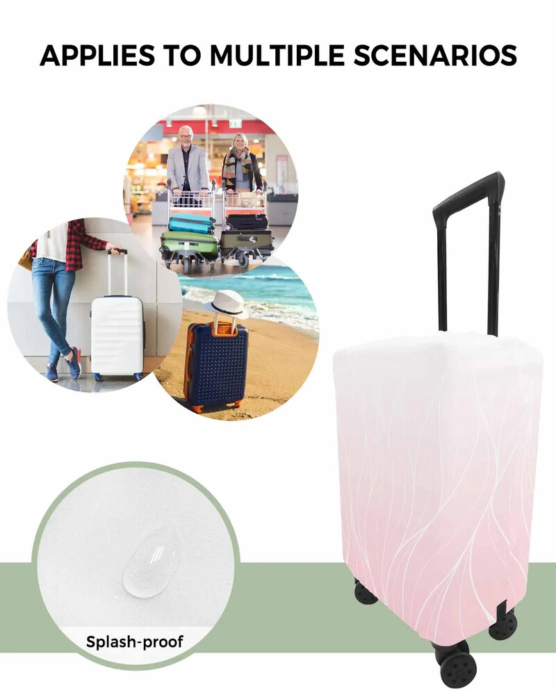 Roz Linie Gradient Textura Stretch Valisă Protector Bagaj Praf Husă pentru călătorii 18-32 inch