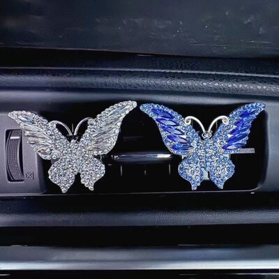 Car Air Outlet Aromaterápiás klip Sparkling Crystal Butterfly Parfüm Légfrissítő klipek Illat Aroma Autó belső kiegészítők