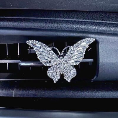 Otvor za izlaz zraka u automobilu Aromaterapijska kopča Svjetlucavi kristalni leptir Parfem Osvježivač zraka kopče Miris Aroma Dodaci za interijer automobila