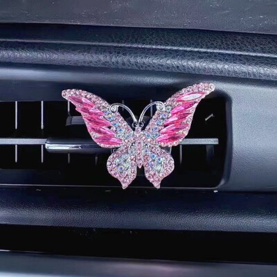 Otvor za izlaz zraka u automobilu Aromaterapijska kopča Svjetlucavi kristalni leptir Parfem Osvježivač zraka kopče Miris Aroma Dodaci za interijer automobila