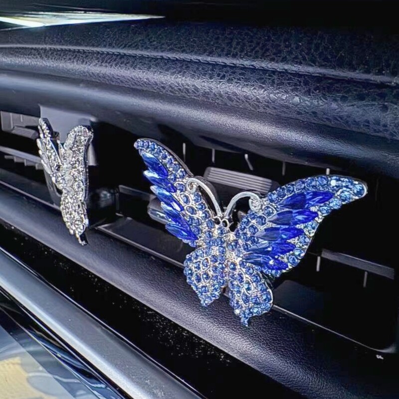 Otvor za izlaz zraka u automobilu Aromaterapijska kopča Svjetlucavi kristalni leptir Parfem Osvježivač zraka kopče Miris Aroma Dodaci za interijer automobila