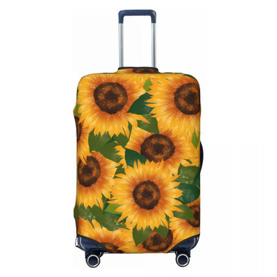 Husa Valisa Print Floarea Soarelui Flori Galbene Vacanta Afaceri Accesorii Bagaje Practice Protectie