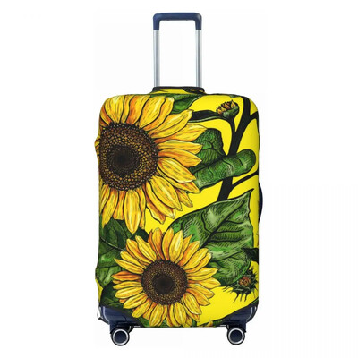 Husa Valisa Print Floarea Soarelui Flori Galbene Vacanta Afaceri Accesorii Bagaje Practice Protectie