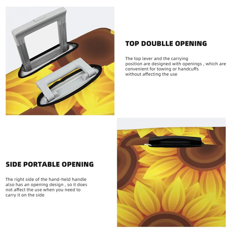 Husa Valisa Print Floarea Soarelui Flori Galbene Vacanta Afaceri Accesorii Bagaje Practice Protectie