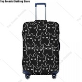Husă personalizată pentru bagaje de călătorie pisică neagră, rezistentă la praf