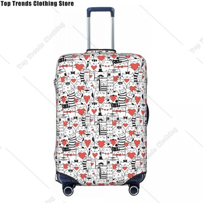 Husă personalizată pentru bagaje de călătorie pisică neagră, rezistentă la praf