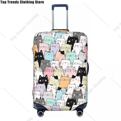 Husă personalizată pentru bagaje de călătorie pisică neagră, rezistentă la praf