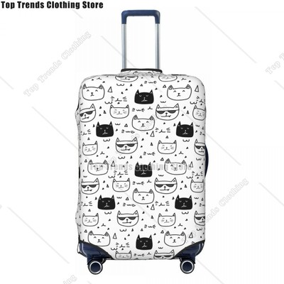 Husă personalizată pentru bagaje de călătorie pisică neagră, rezistentă la praf