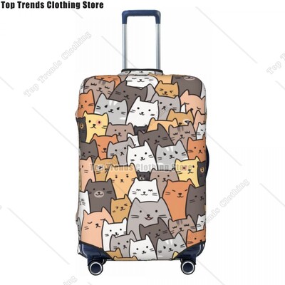 Husă personalizată pentru bagaje de călătorie pisică neagră, rezistentă la praf