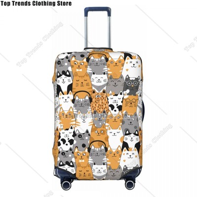 Husă personalizată pentru bagaje de călătorie pisică neagră, rezistentă la praf