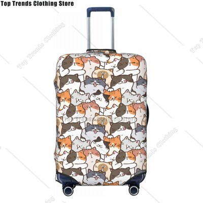 Husă personalizată pentru bagaje de călătorie pisică neagră, rezistentă la praf