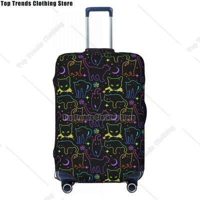 Husă personalizată pentru bagaje de călătorie pisică neagră, rezistentă la praf