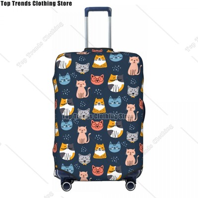 Husă personalizată pentru bagaje de călătorie pisică neagră, rezistentă la praf