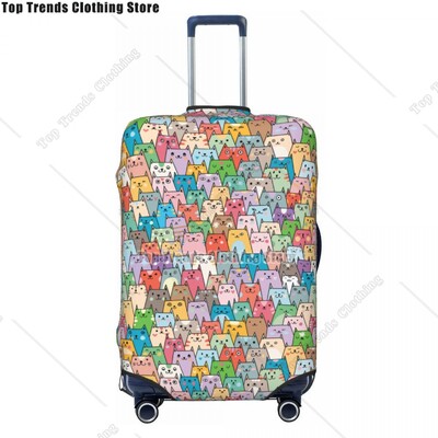 Husă personalizată pentru bagaje de călătorie pisică neagră, rezistentă la praf